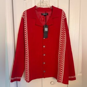 Valabasas Red Paradise Button Down Shirt